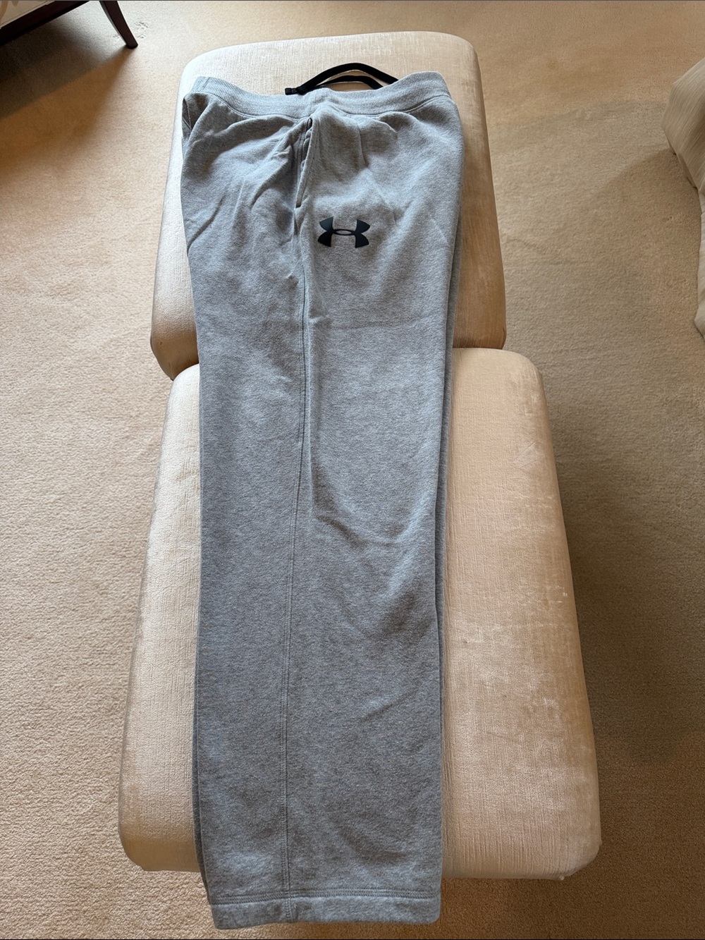 Under Armour Light Gray Jogger Sweatpants with Black Logo